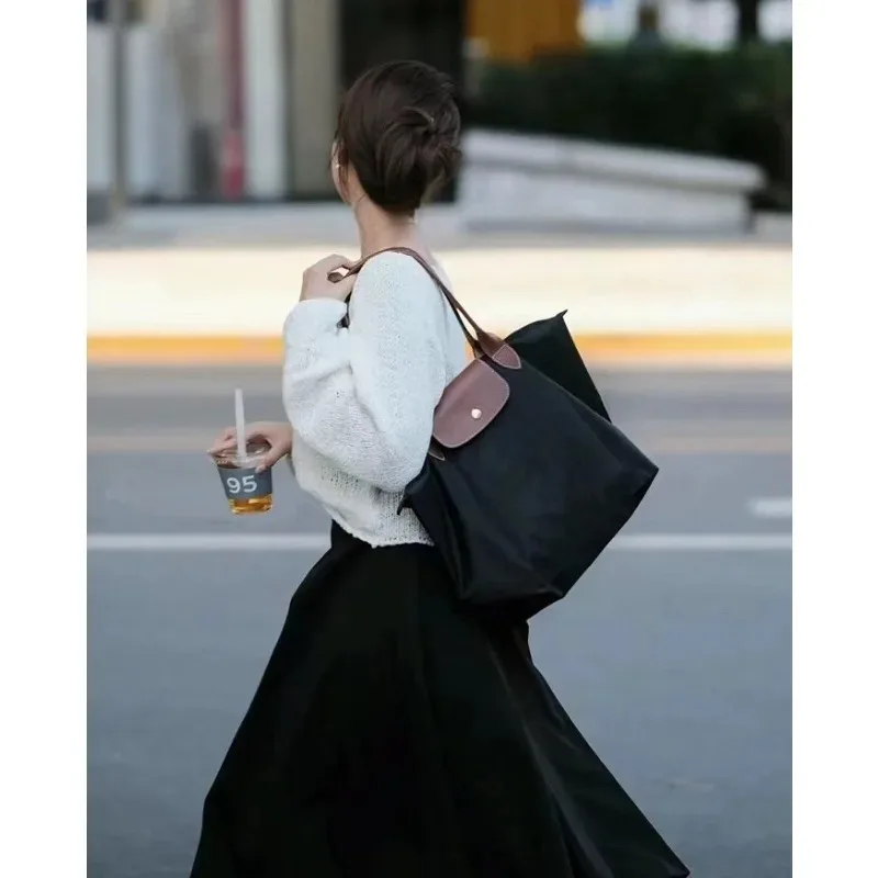 

Fashion Large Long Shoulder Bag Nylon Waterproof Multi-Color Satchel Handle Bag