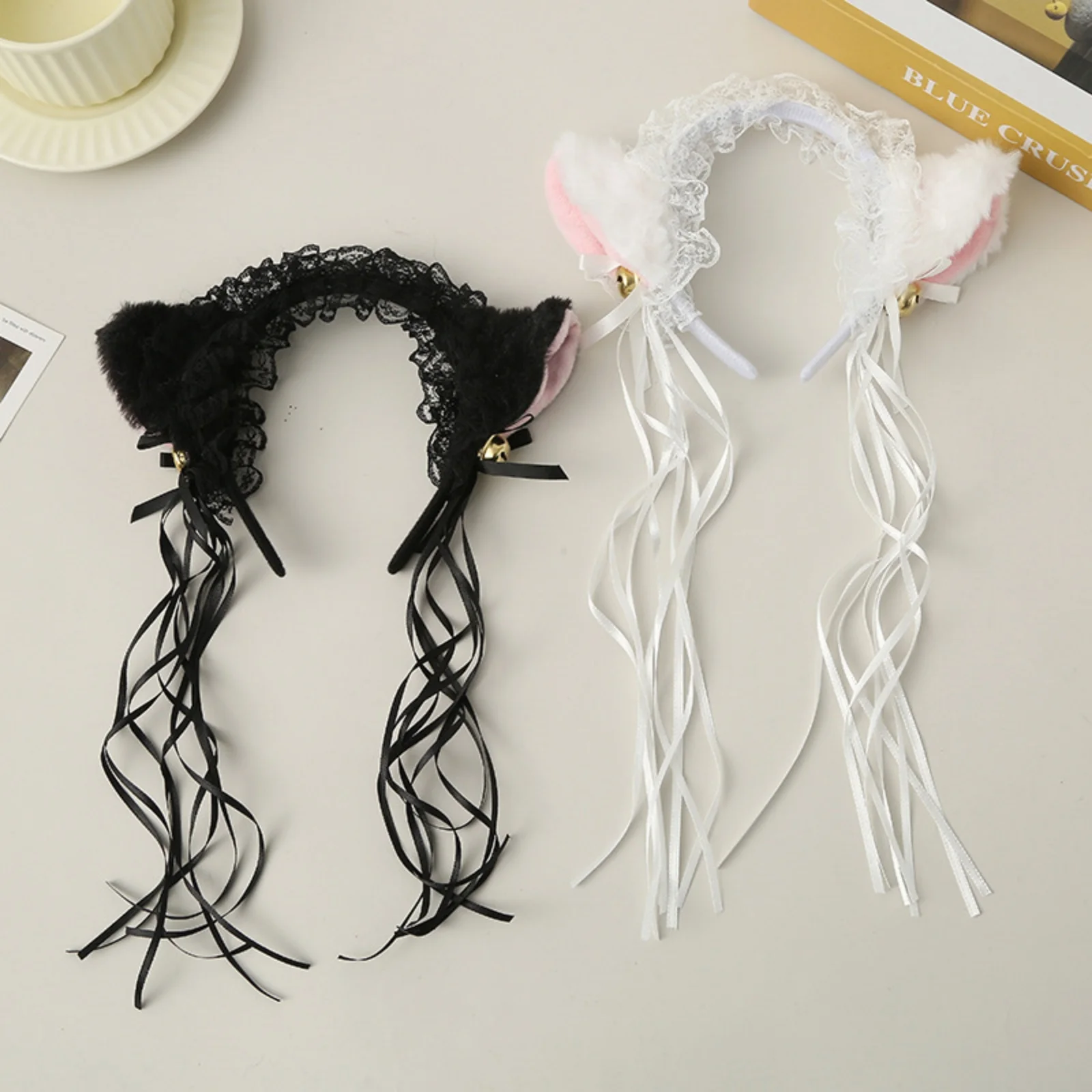 1PC Cat Ears Hairband Female cos Lace Edge Headband Sexy Cat Ears Makeup Hair Accessories