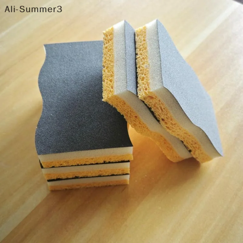 Esponja de limpieza de algodón y pulpa de madera, esponja para lavar platos, almohadillas para fregar, esponjas, esponja para fregar de doble cara, 2/6/12 Uds.