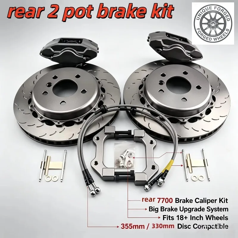 26 Style7700 Style 2 Pot Rear Racing Brake Caliper Forged Aluminum Big Brake Kit For Subaru WRX, Forester XV OUTBACK LEGACY V Es