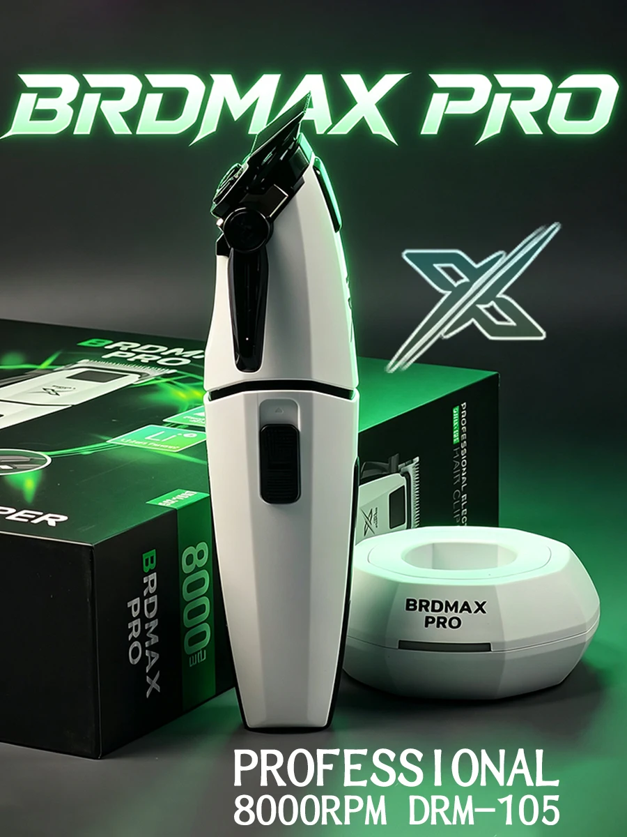 Herren-Haarschneider Professioneller Haarschneider 8000 U/min Neues DRM-105 Fade Blade BRDMAX Pro Salon Friseur Elektrische Maschine mit Ladestation – Detail 1