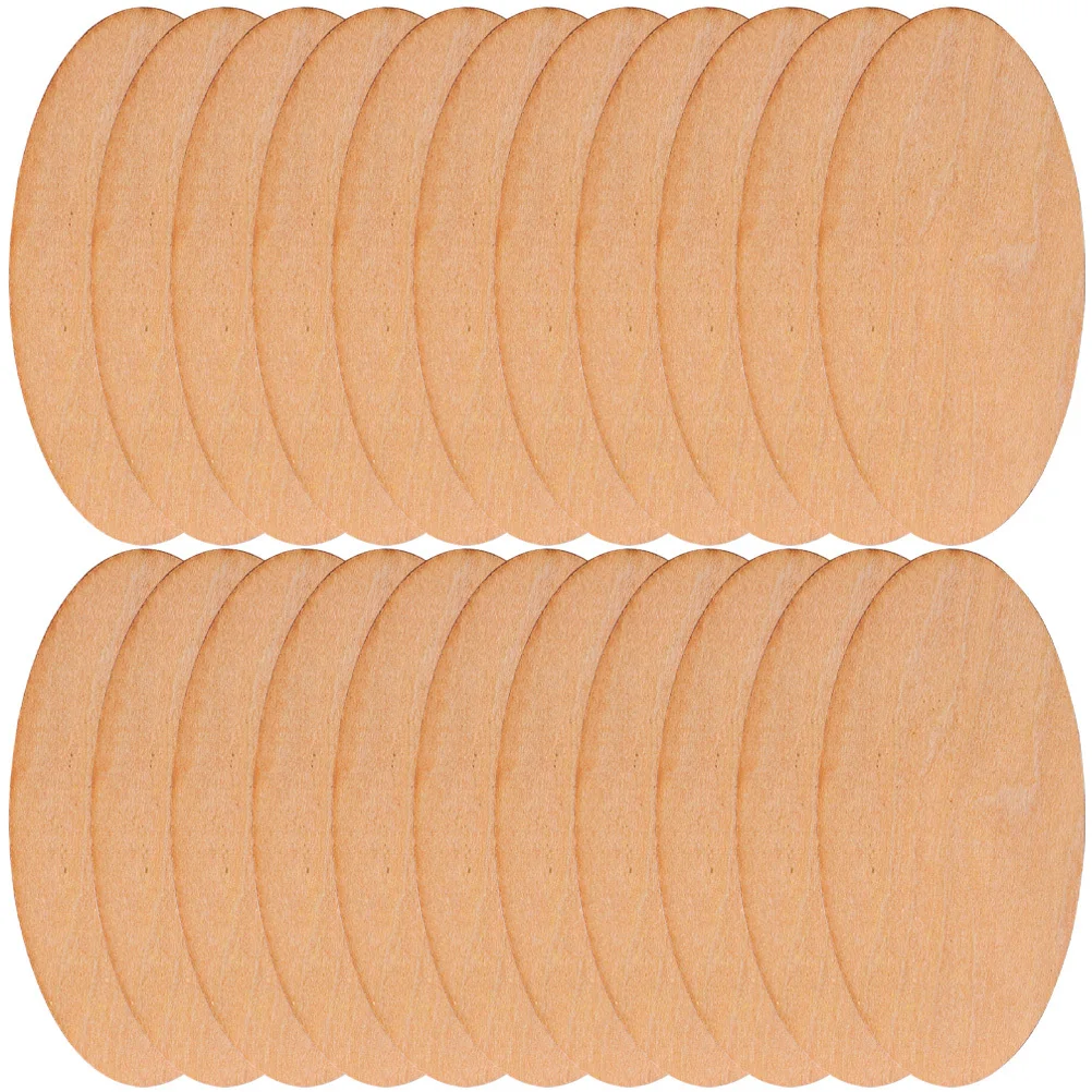 

50pcs Wood Charms Unfinished Oval Wooden Slices Smooth Craft Material For Diy Handmade Ornaments Blank Wood Pieces Painting