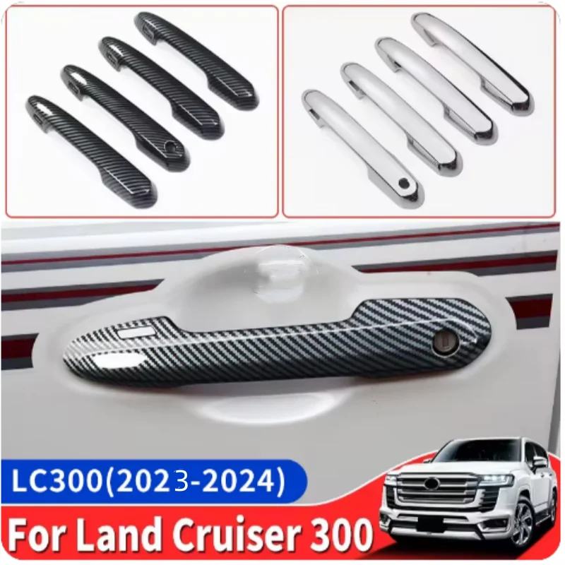 Fit For Toyota Land Cruiser LC300  2023-2024 Outside Door Handles Decoration Exterior upgraded Accessories Chrome Tuning