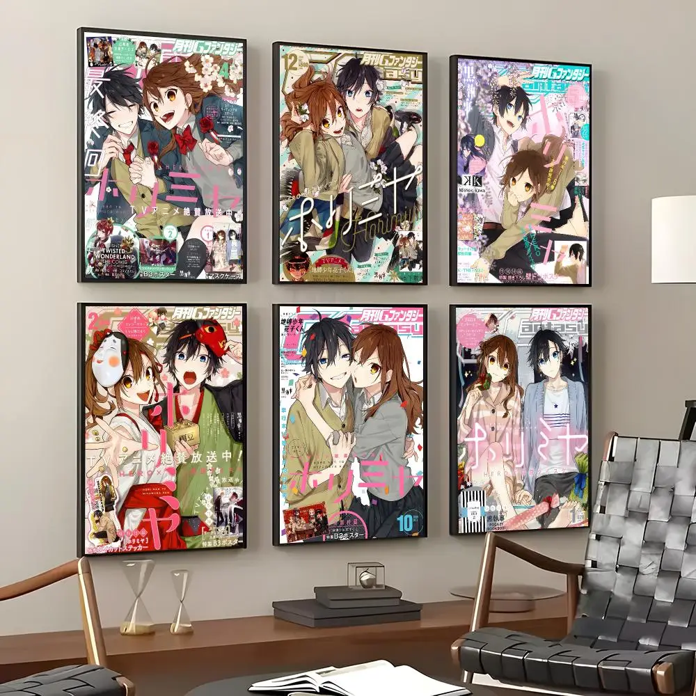 Anime Horimiya Poster Self-Adhesive Waterproof Wall Stickers, Coffee Bar Home Wall Decor
