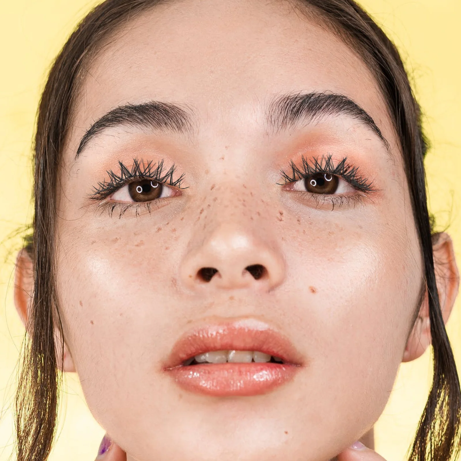 5 pares de fornecimento de maquiagem para os olhos, cílios postiços naturais, fibra artificial, acessório de maquiagem, uso profissional, design de cílios para meninas