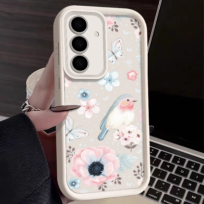 Schmetterlings blumen Fall für Samsung Galaxy S24 S23 S22 Ultra Plus S21 S24 Fe A55 A54 A34 A15 A14 A35 A52 A53 A25 5G Softcover