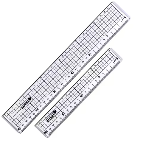30cm/20cm Quilters Ruler with Double Colored and Grid Lines Patchwork Acrylic Sewing Ruler for Sewing Quilting Cutting Ruler