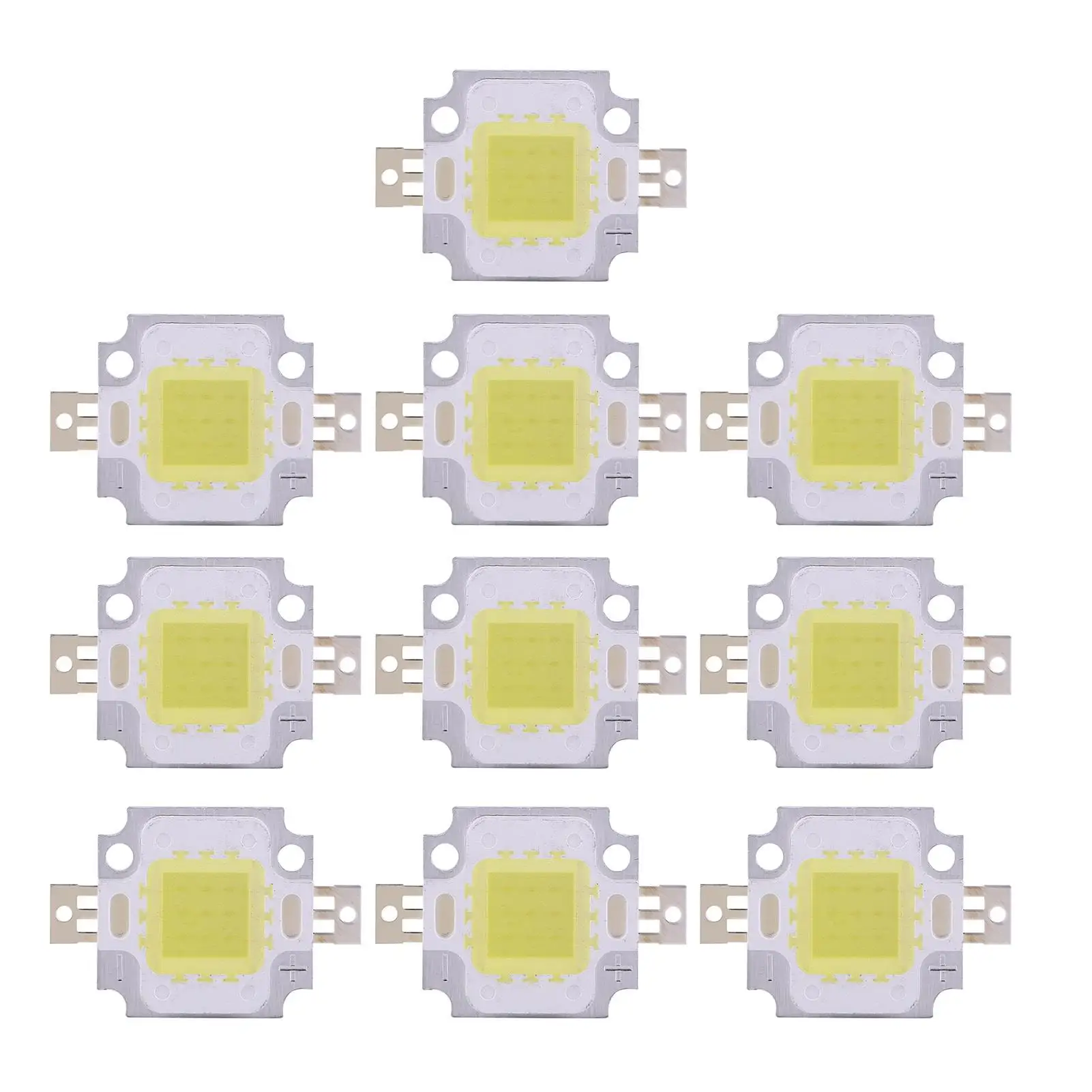 Chip SMD LED COB da 10 pezzi 10W bianco caldo/freddo 120 °   Angolo del fascio CC 9-10 V per la sostituzione della lampadina di inondazione