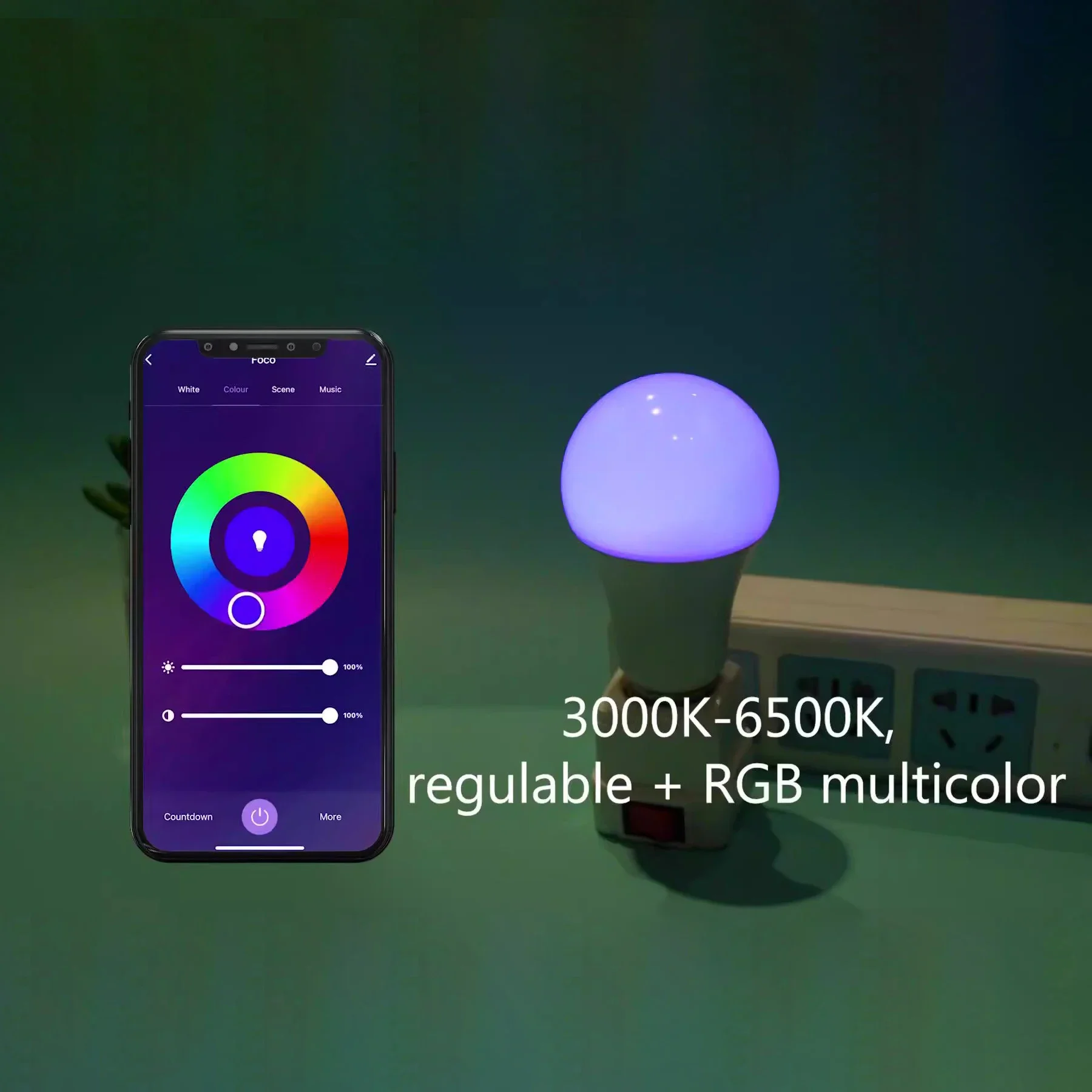 Tuya لمبة ذكية E27 APP التحكم بلوتوث عكس الضوء LED ضوء لمبة RGB مصباح 85-265 فولت غرفة نوم الديكور إضاءة الحفلات الحياة الذكية