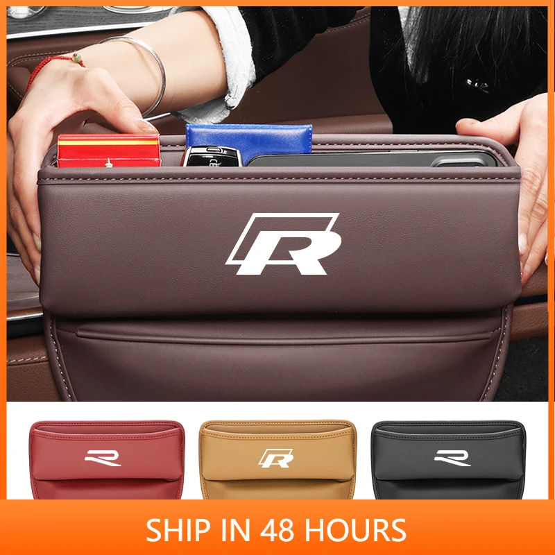 

Leather Car Seat Gap Storage Box for Volkswagen VW R Rline Golf Polo Passat Jetta Bora Sedan EOS CC Touareg Tiguan Sharan