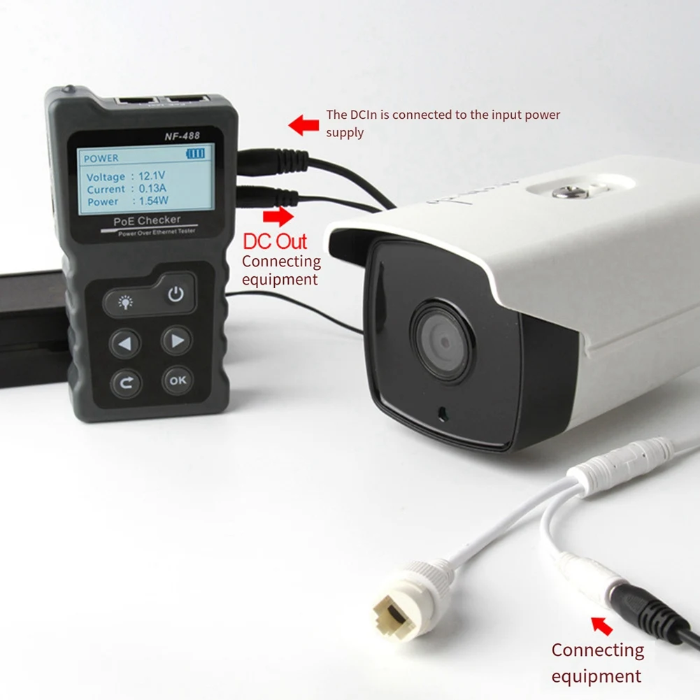 NOYAFA NF-488 Poe اختبار الطاقة كابل الشبكة المقتفي مدقق الجهد عبر إيثرنت Cat5 Cat6 أدوات اختبار Lan على الإنترنت Switch-N3 #3