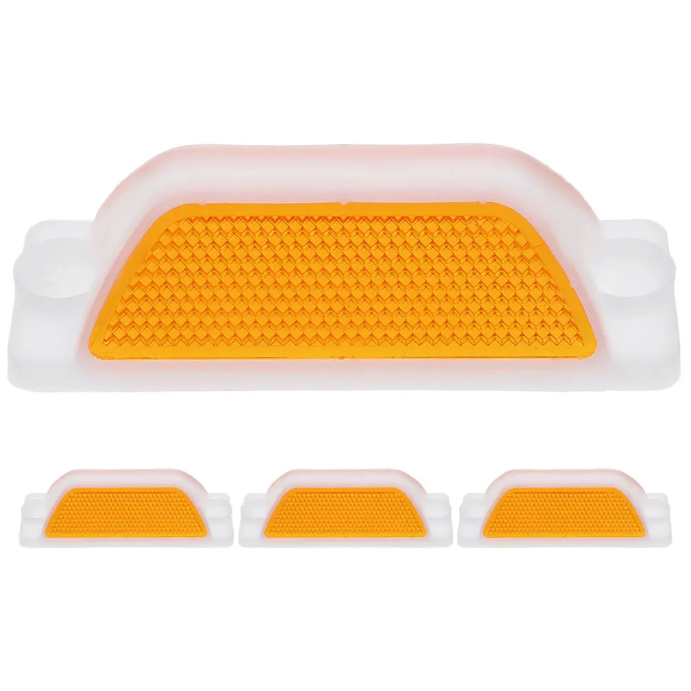 4pcs Reflective Road Pavement Marker Driveway Marker Roadside Reflector Rectangular Design Bright Color Highly Visible Low Light