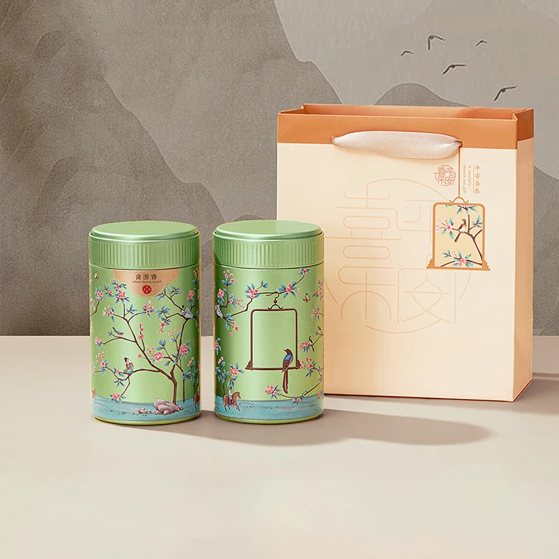 Solid Mini Empty Tea Tin Can Household Green Black Tea Sealed Jar Portable Travel Small Tea Packaging Box Mini Sealed Metal Can