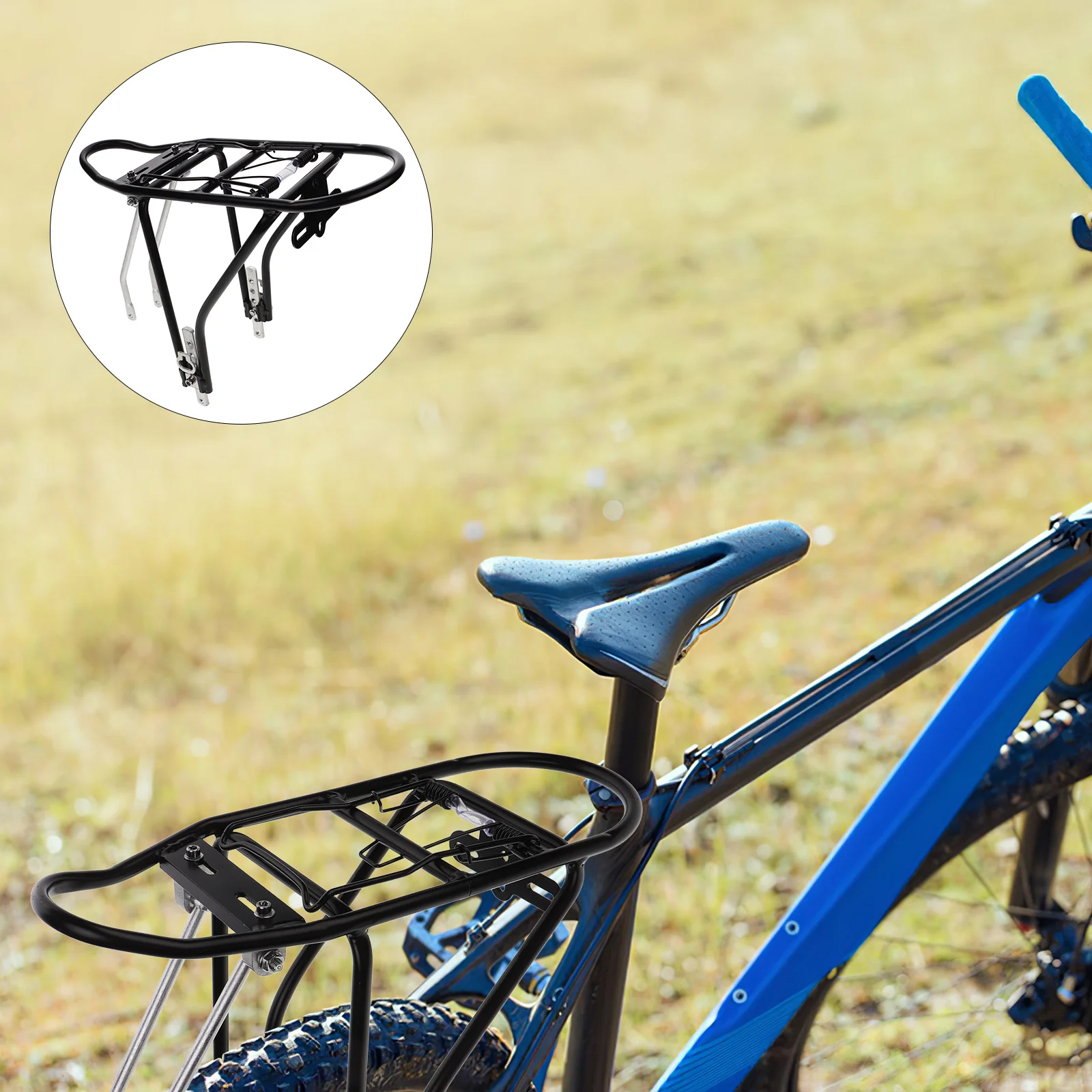 

Bike Rear Rack Aluminum Alloy Lightweight Stable Mount Rear Bicycle Carrier Rack Travel Luggage Accessory Bike Attachment