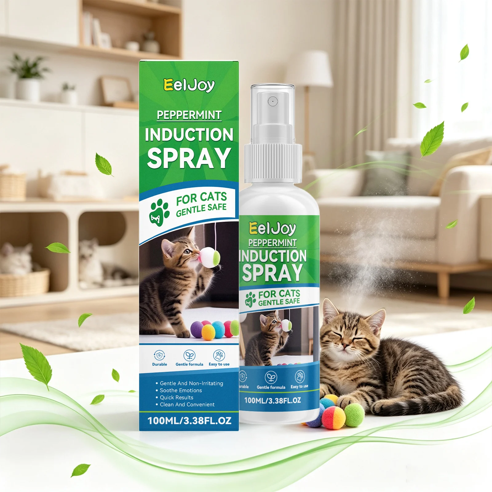 Cat Peppermint Spray Soothing Emotions Relieving Anxiety Calming Pet Stimulating Interest Non-irritating Catnip Interactive Mist