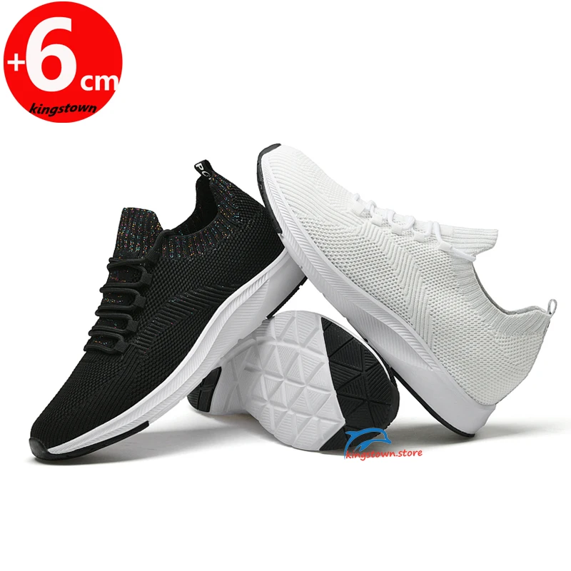 Tênis grossos masculinos com palmilha de aumento de altura 6cm sapatos de elevador masculino plus size 37-44