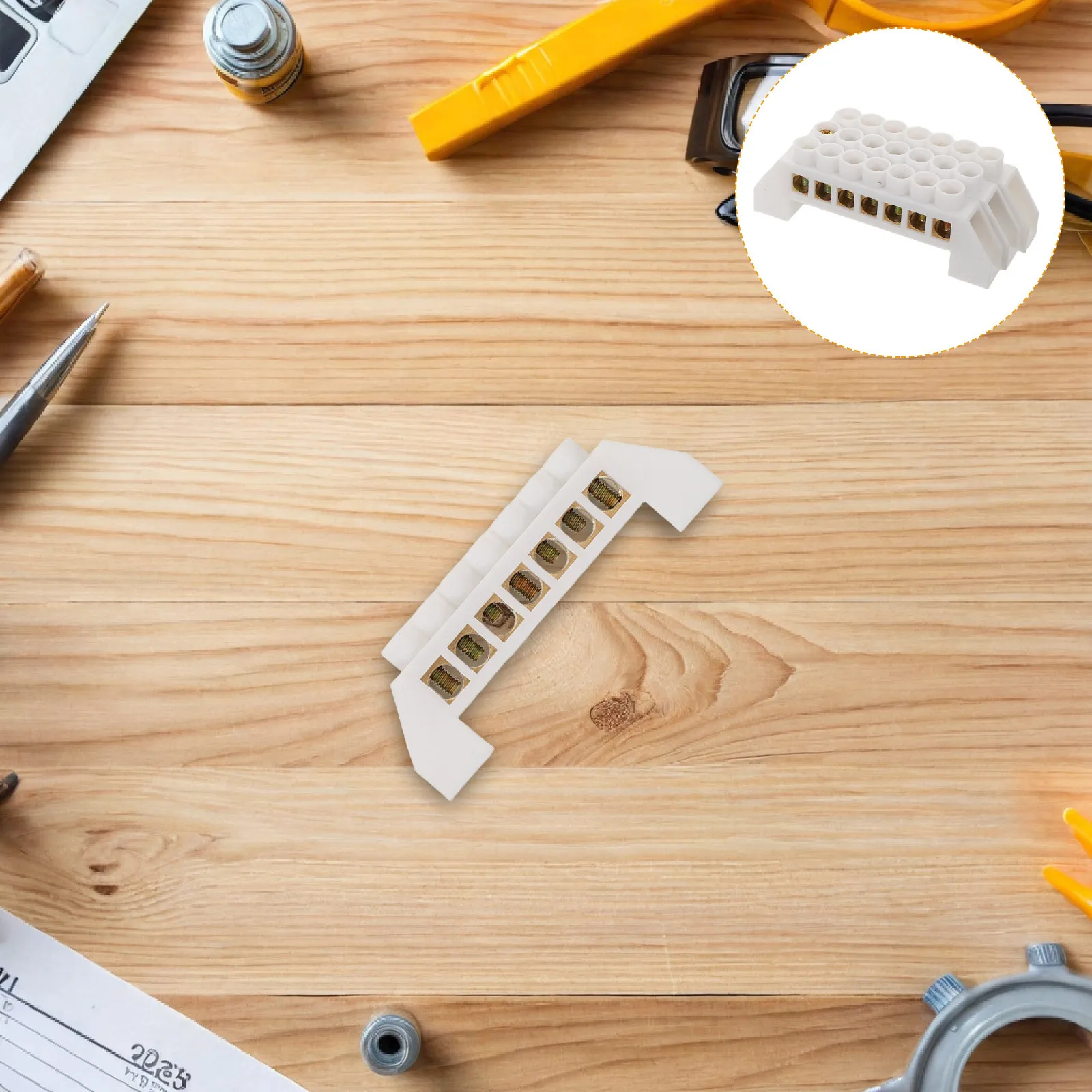 

8Pcs Copper Bus Hole Wire Screw Terminal Grounding Strip Block for Electrical Power Terminal Box Connection Block