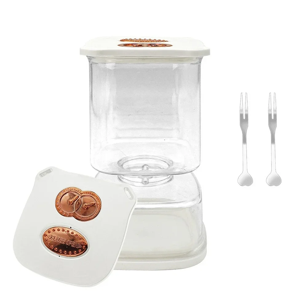 Airtight Leak Proof Square Kimchi Jar Plastic Container with Wet Dry Separator for Modern Kitchen and Refrigerator Organization