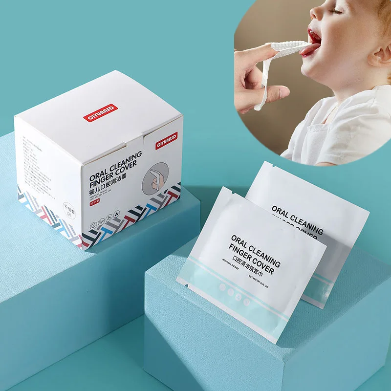 Baby Oral Care Finger Brush, Gauze Material Gentle on Tongue, Removes Milk Stains, Must-Have for Newborn Care Kit