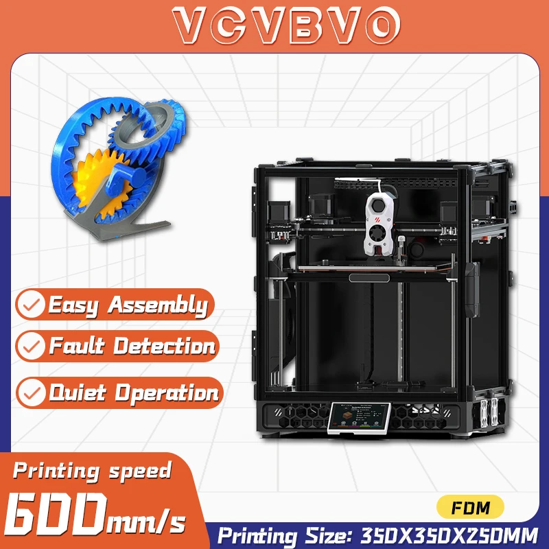 3D Printer For Adults Large 3D Printer FDM Extruder Auto Load Filament Touch Screen Dual Z axis Print Size 350x350x250mm