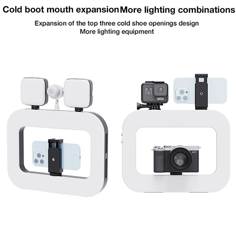 المحمولة القابلة لإعادة الشحن حلقة ضوء قفص أرنب بلوتوث صورة شخصية ضوء مثبت الفيديو للهواتف الذكية يوتيوب لايف مدونة فيديو TikTok