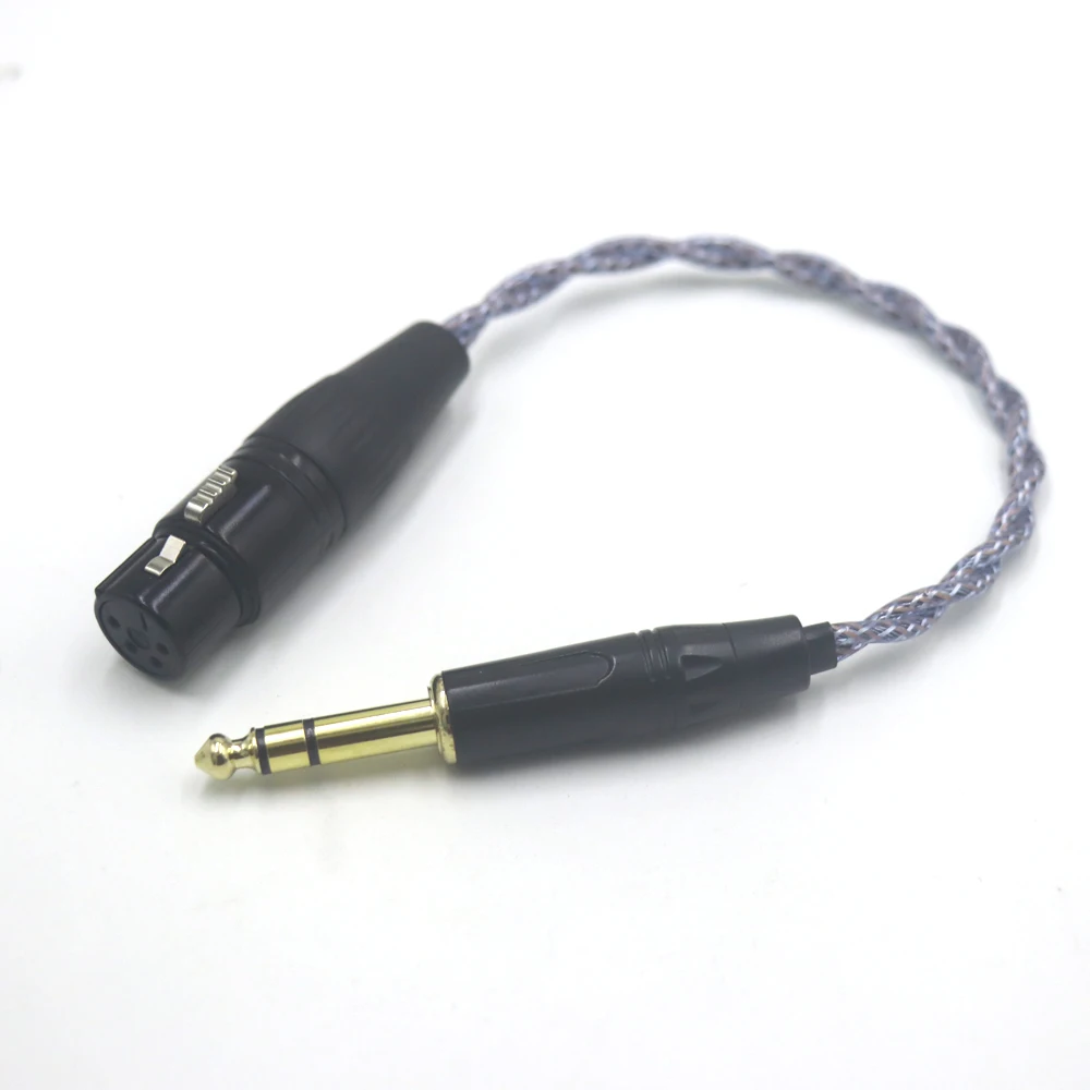 HiFi 7N Oxygen-Free Copper + Graphene Interconnector 4-Pin XLR Balanced Male to 6.35mm 1/4 Male Balanced Female Audio Cable