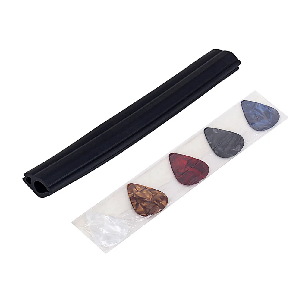 

5Pcs Black Pick Clip Clamp Holder Dual Row Fits 5 Guitar Picks Easy Attach Microphone Stand for Guitar Lovers Pick Holder