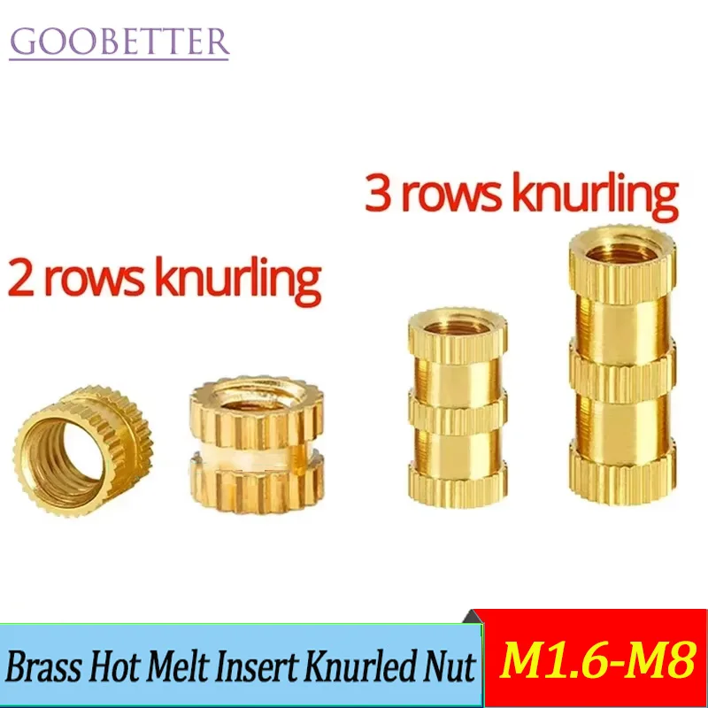 

1/4 IN 4 Inch Brass Insert Nuts Knurled Through Hole for Injection Molding Embedded Nuts Electronics/Models/Furniture/DIY