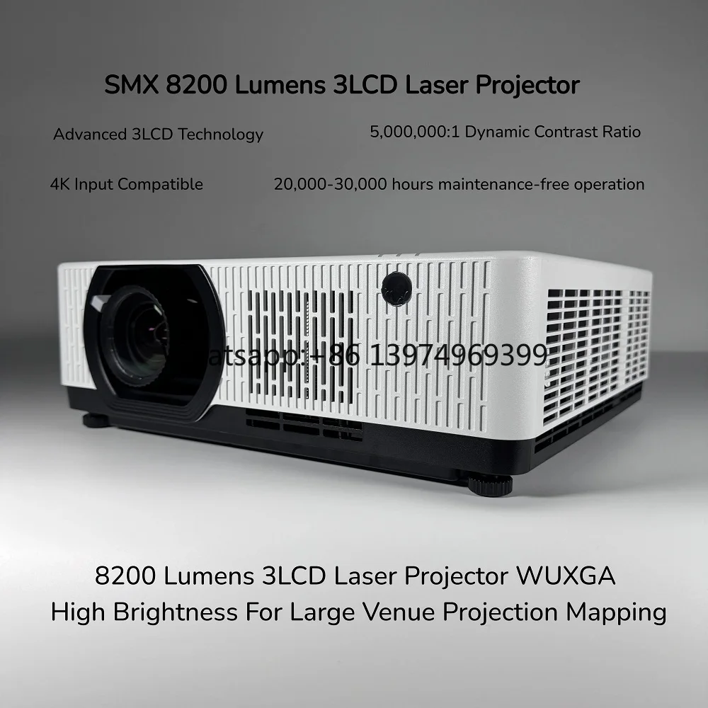 8200 Lumen 3LCD Laser Projector for 3D Building Mapping & Architectural Projection High Brightness for Outdoor Use