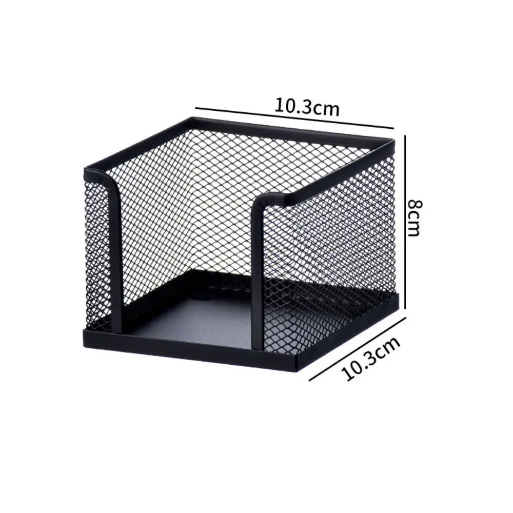 New Metal Mesh Cube Box Mini Office Supplies Desktop Note Box Portable School Stationary Storage Box