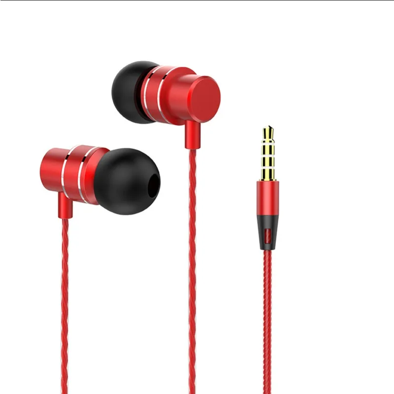 Casque de jeu intra-auriculaire filaire pour téléphones mobiles et ordinateurs, casque en métal pour basses lourdes avec microphone