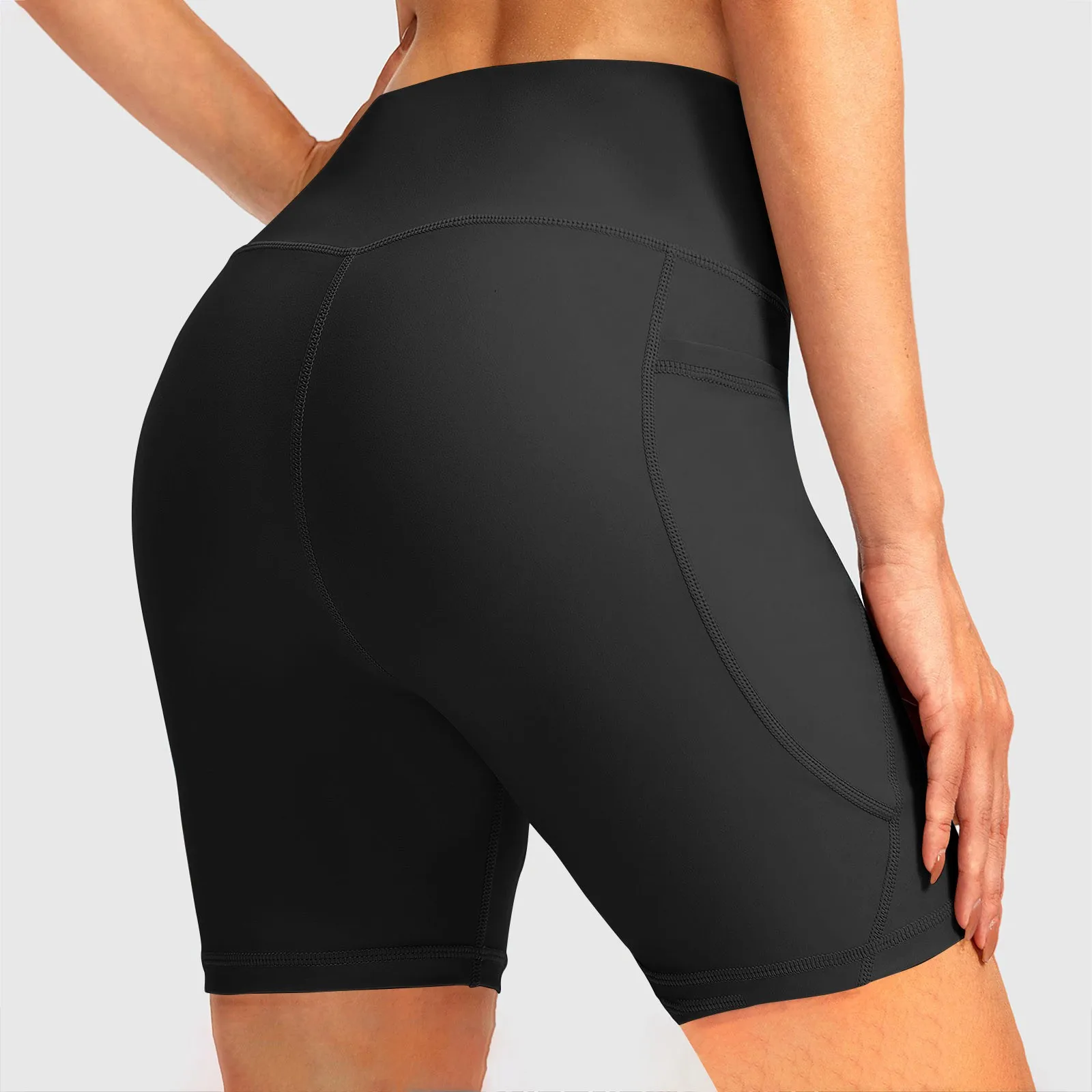 women pants Elastic High Waist Short Yoga Pants Casual Active Fit short sweatpants With Pockets gym sexy leggings pantalones