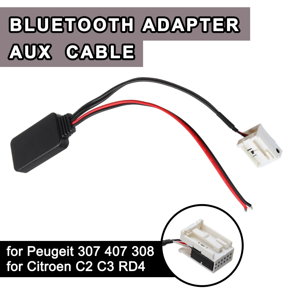 

Car Wireless Radio Stereo AUX-IN Aux Cable Adapter 12Pin bluetooth Module for Peugeot 207 307 407 308 for Citroen C2 C3 RD4