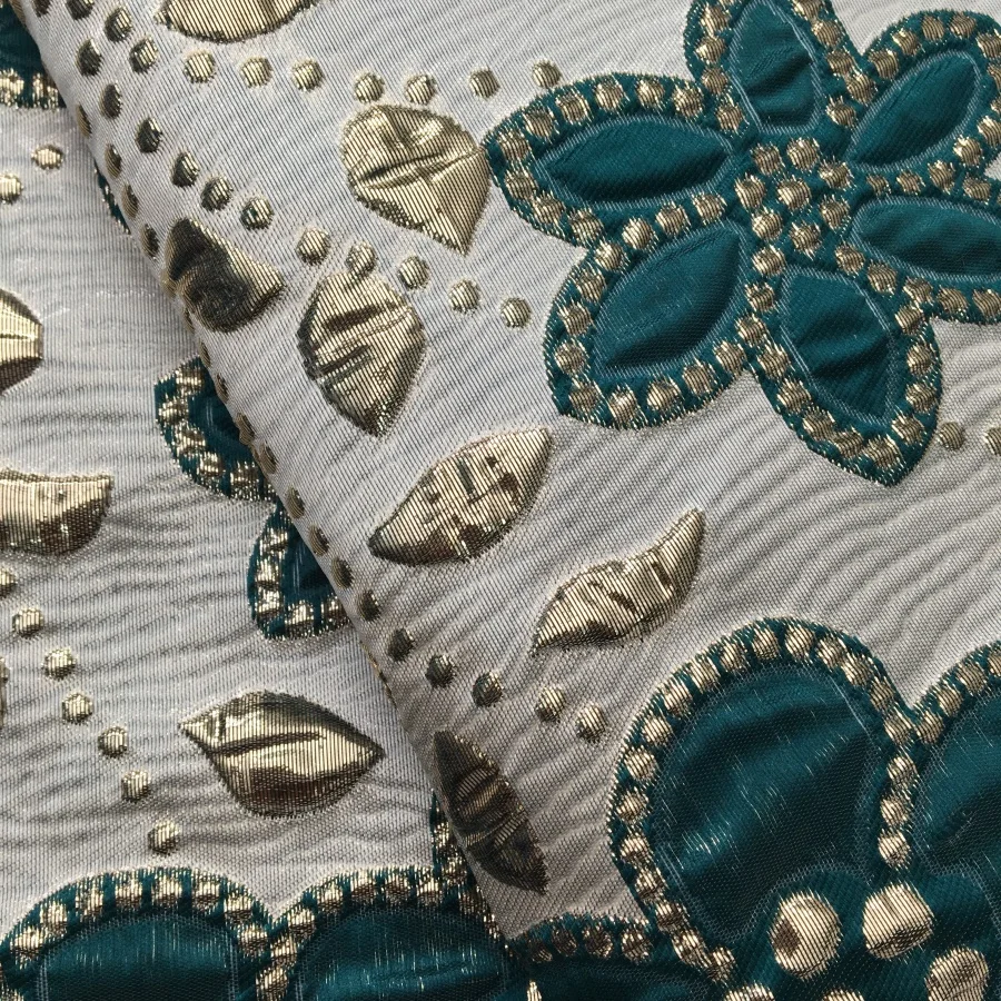 SJD LACE African Jacquard Brocade Lace Fabrics Nigerian Damask 2025 Latest French Women Gilded Lace for Wedding Dresses Sew 4250