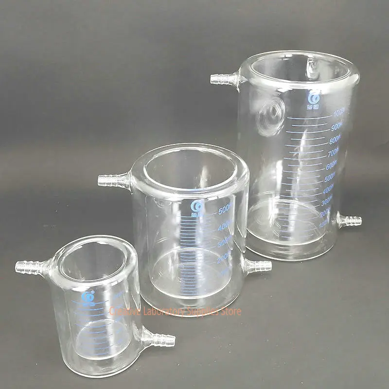 1 piece Laboratory 50ml to 1000ml Jacketed Borosilicate Glass Beaker,Double Layer graduated Beaker for Photocatalytic Experiment