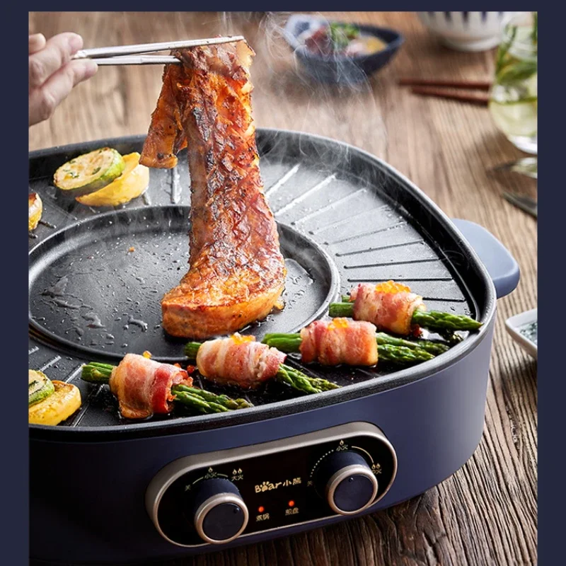 Electric Oven, Hot Pot, Steaming and Baking,Indoor Home Barbecue,Dual-Purpose Barbecue, Korean Style Frying and Baking