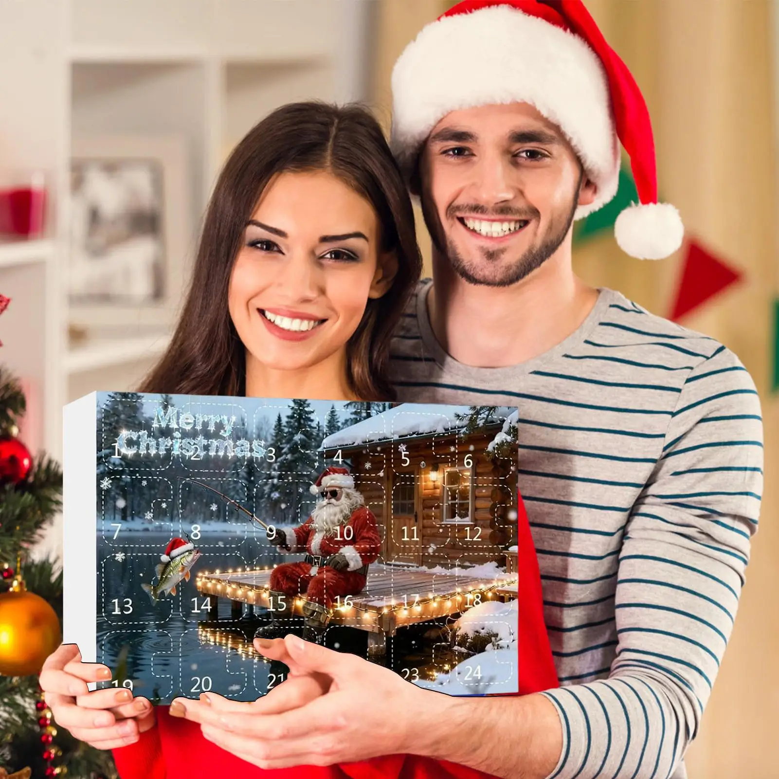 クリスマスフィッシュルアーカウントダウンカレンダー淡水海水釣りクリスマスカウントダウン釣りルアーとアクセサリー用