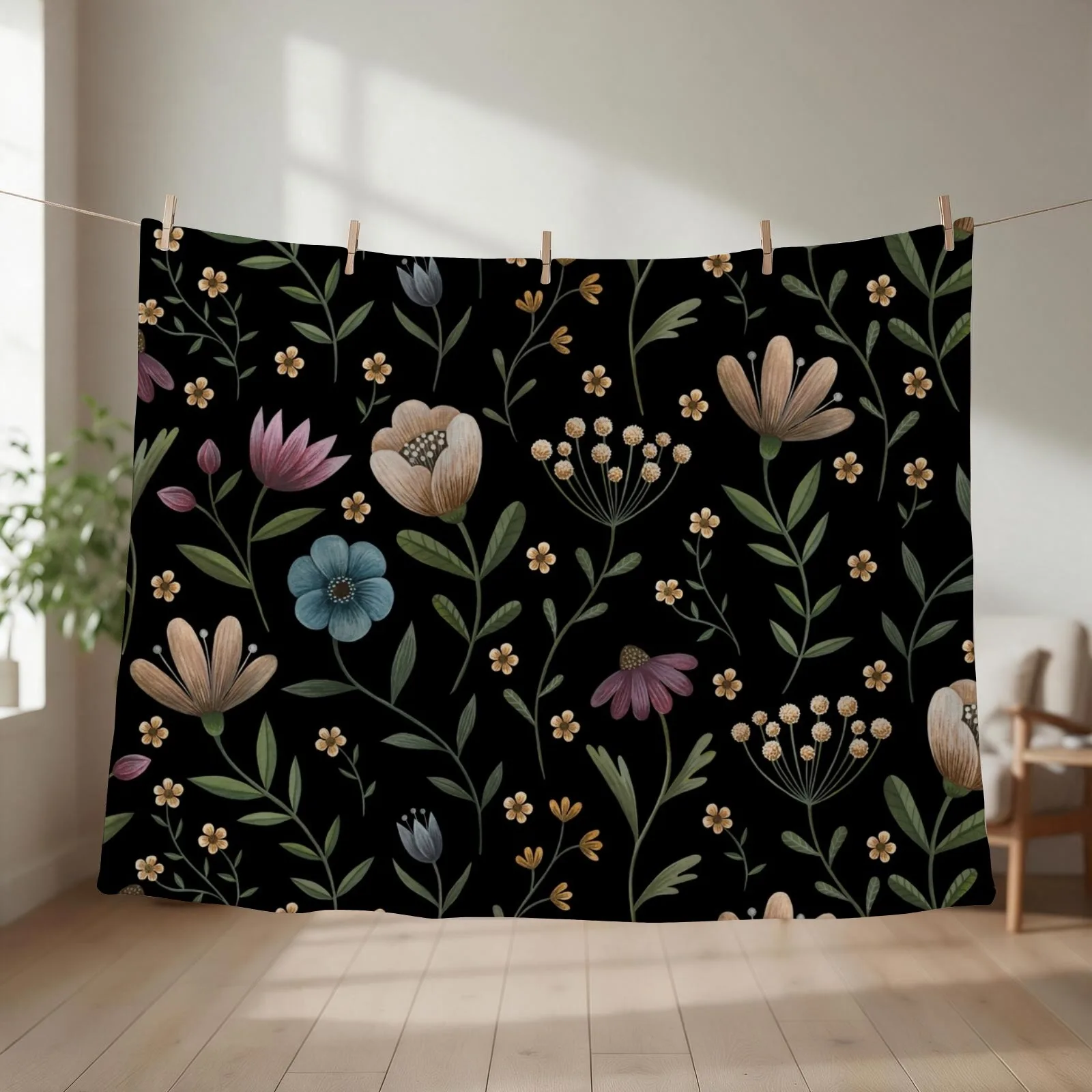 Secret garden Throw Blanket couch cozy soft plush fuzzy picnic outdoor blanket
