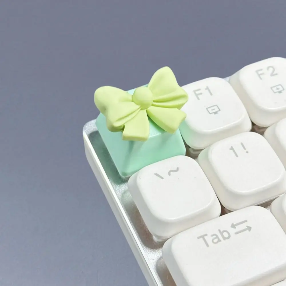 Macaron Colors Bowknot Keycaps Girly Romantic Bowknot Keyboard Cap Cross Axis DIY Mechanical Keyboard Keycap Desktop Computer