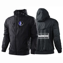 High Quality 2022 French Police Gendarmerie Men Windbreaker Jacket Spring Autumn Hot Sale Outdoor Hooded Male Coat Outwear