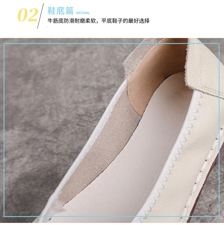 Neue handgefertigte Ballerinas aus echtem Leder für Damen mit Blumenapplikation, ethnische flache Schuhe für Damen, Vintage-Slip-On-Flats, Damen-Mokassins – Detail 7