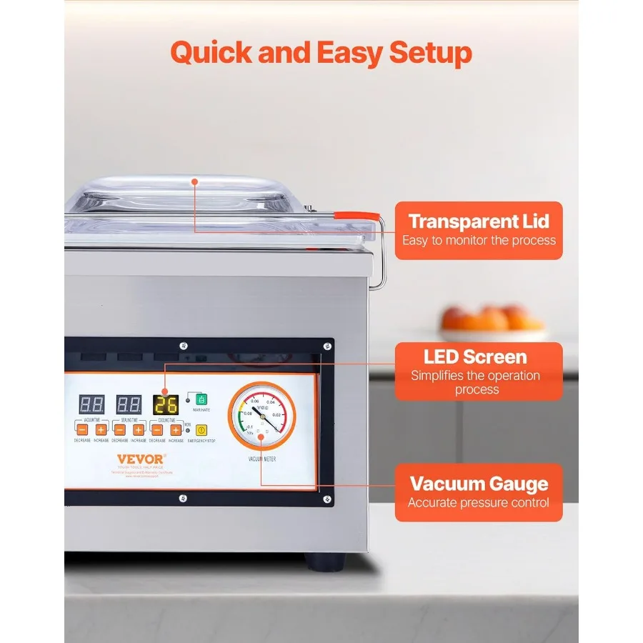 قوة إغلاق مكنسة الغرفة بقدرة 320 وات للأطعمة الرطبة واللحوم وتصميم أكثر صغرًا مع فكرة بطول الختم 12.6 بوصة #6