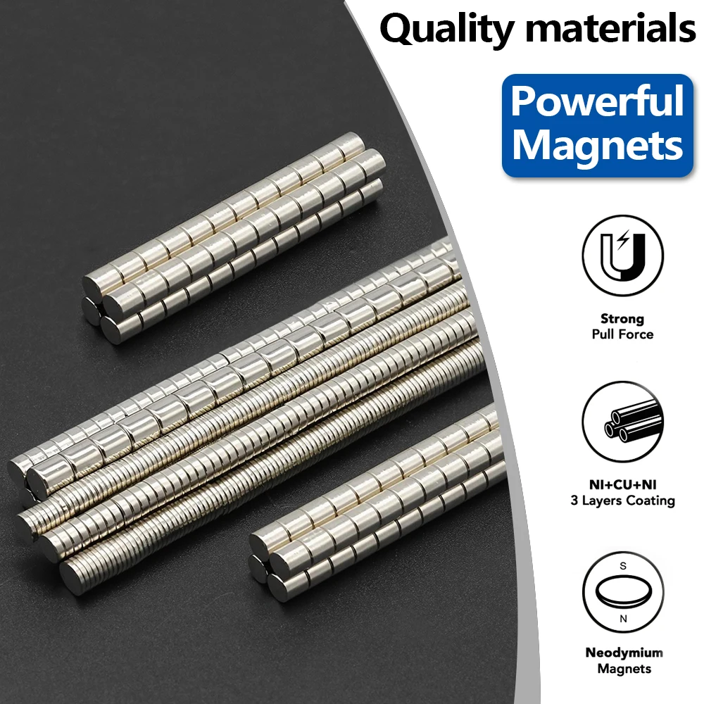 مغناطيس النيوديميوم القوي N35 NdfeB المغناطيسي الدائم imanes مغناطيس الثلاجة القوي للغاية لتقوم بها بنفسك 6x1 6x2 5x1 5x3 4x1.5 4x2