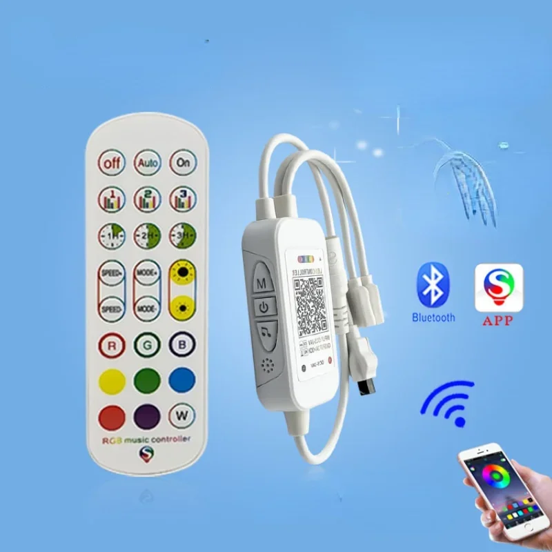 Nuovo WS2812B Bluetooth Music Control DC5-24V telecomando IR 24key per WS2812B WS2811 SK6812 Led Strip Light