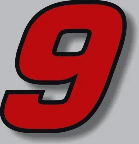 Adesivo per auto Accessori esterni Popolare Nero (contorno rosso) Numero di gara del carattere Quare Numero di corse 1234567890 Decalcomania