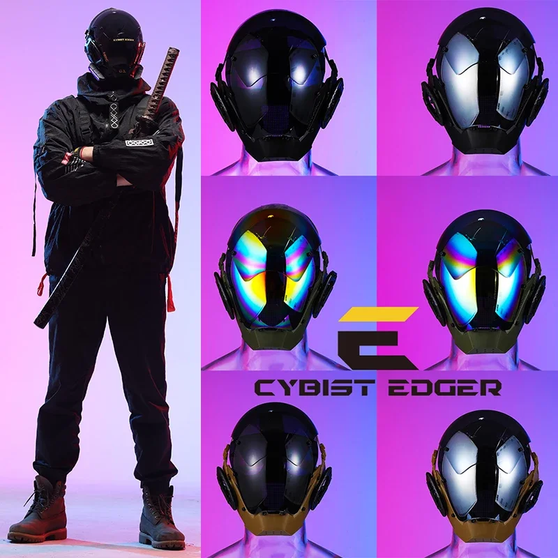 Cosplay Mask Stand Role Playing Cyber Future Futuristic Cool CQB Protect Masks with A Head Cover for Adult Party Gifts