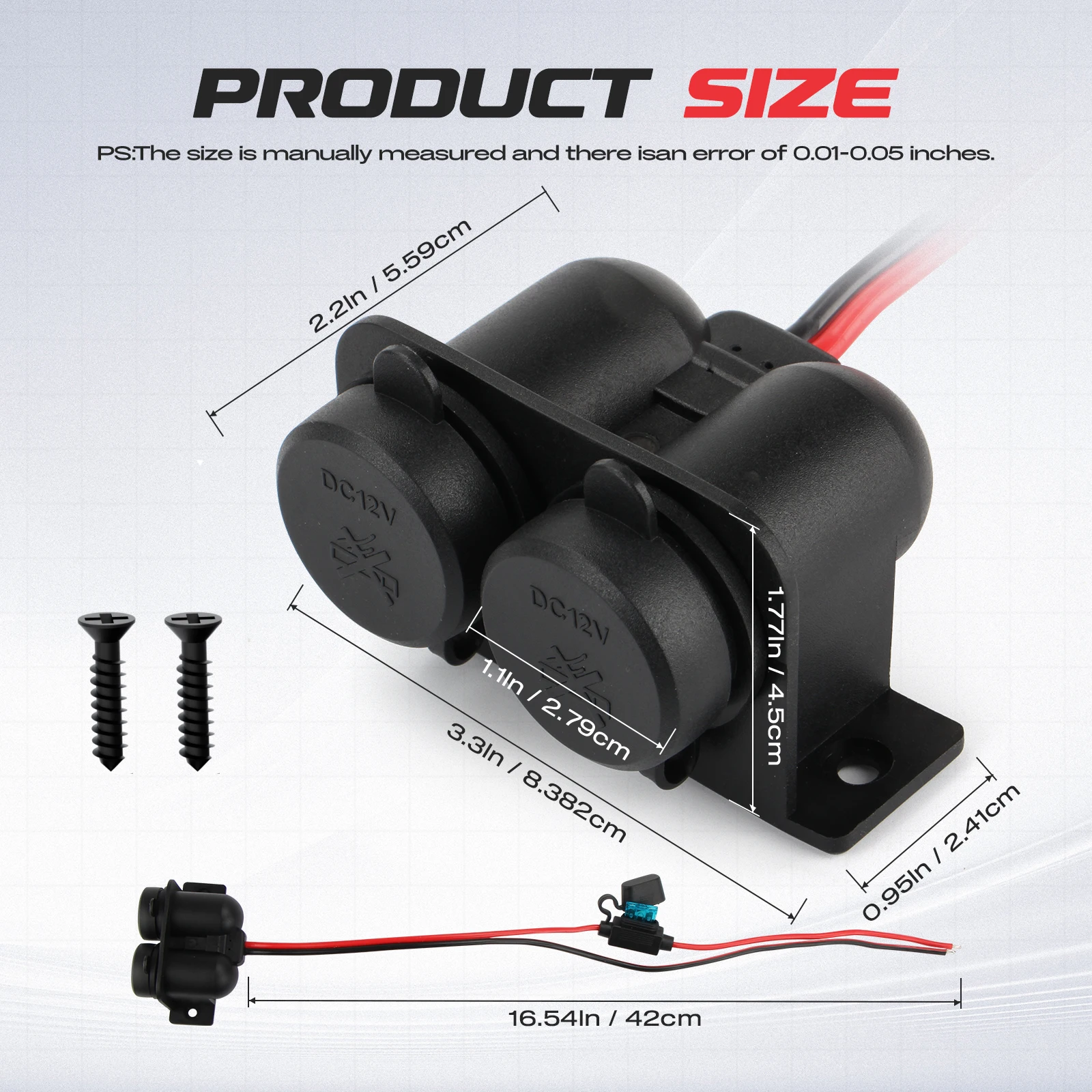Dual-Hole Car Cigarette Lighter Socket DC 12V-24V Female Charger Socket Plug Power Adapter Car Accessories 4