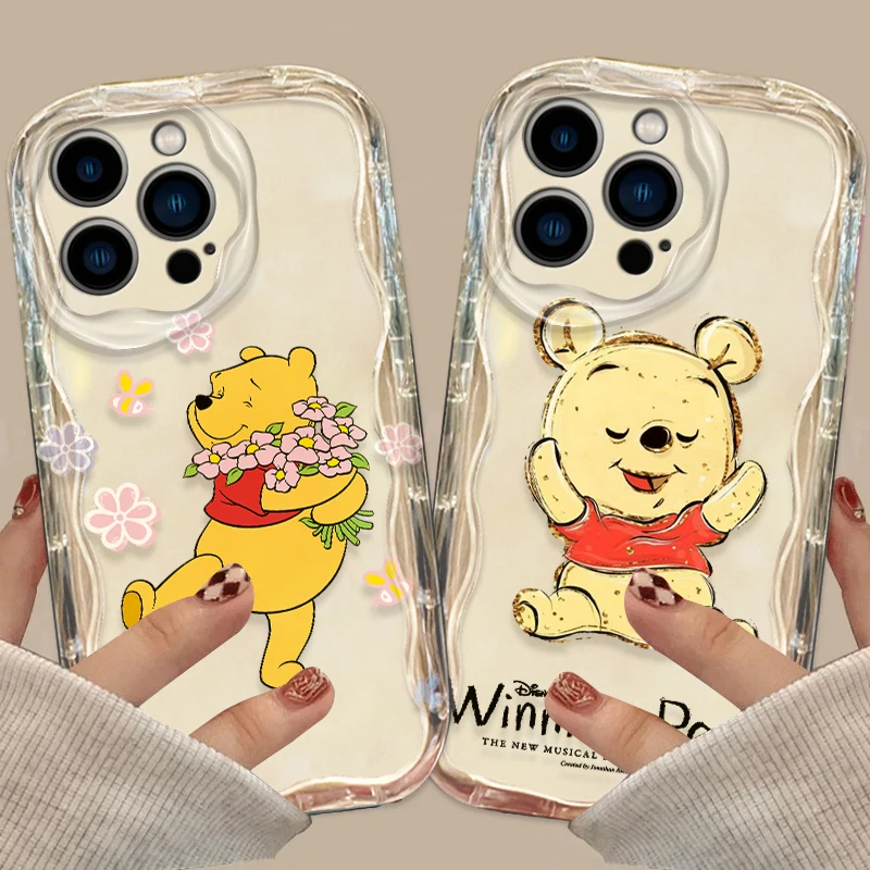 Disney Winnie The Pooh LOVE For Apple iPhone 15 14 13 12 11 XS XR X Pro Max Plus Wave Oil Funda Cover Phone Case