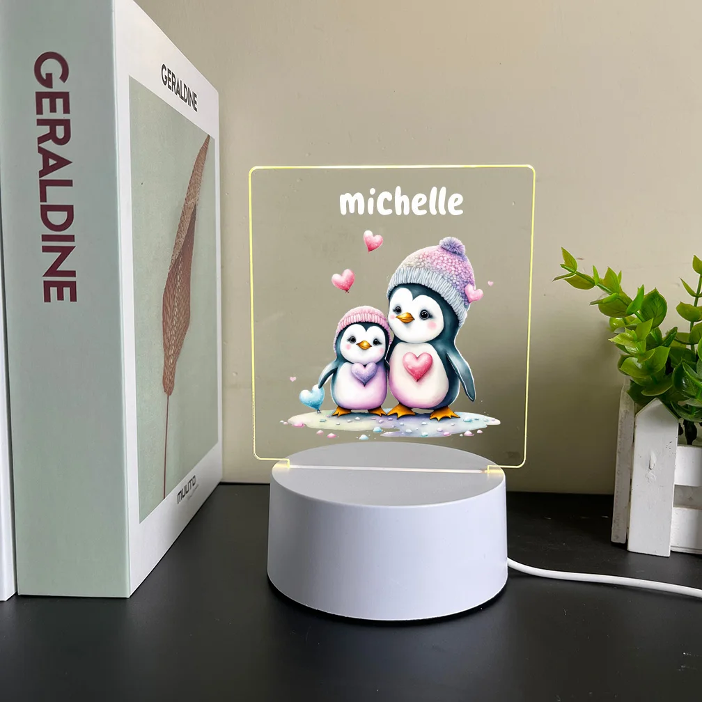 

Personalized Custom Penguin Cartoon Led Night Light Decoration Children'S Gift Bedroom Night Lights