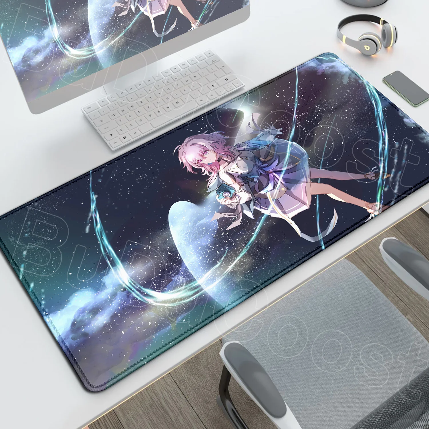 HD Kawaii Honkai Star Rail March 7th Mousepad PC Keyboard gaming desk mat desk accessories XXL large Non-slip mat Keyboard Pads